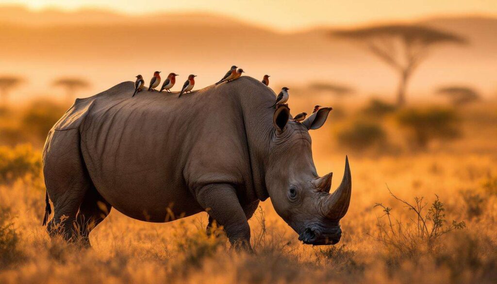 Les oiseaux parasites sur les rhinocéros leur serviraient de système d'alarme contre les braconniers