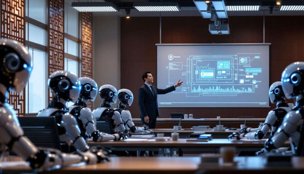 En Chine, des "écoles" pour robots se multiplient partout dans le pays pour former les machines et collecter des données, avec un objectif évident, renforcer la position chinoise face aux États-Unis