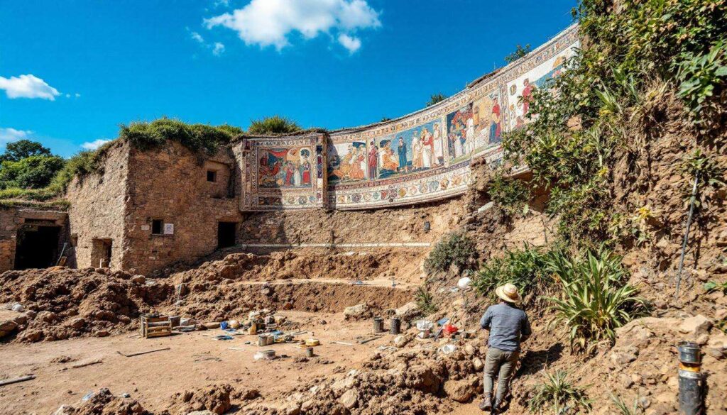 Mosaïque gallo-romaine exceptionnelle découverte dans la Somme : Blangy-Tronville révèle ses trésors antiques